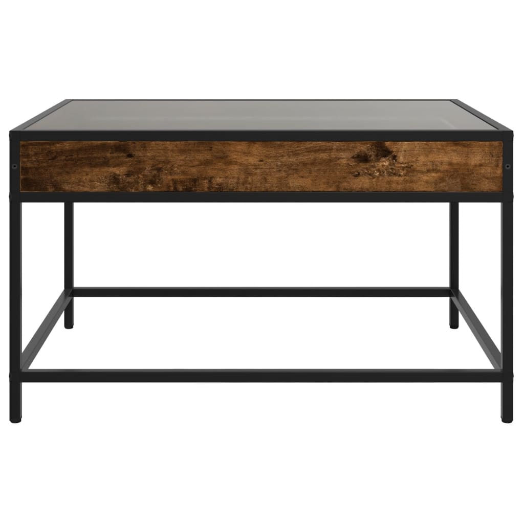 Table basse avec LED infini chêne fumé 70x50x41 cm - XIOS