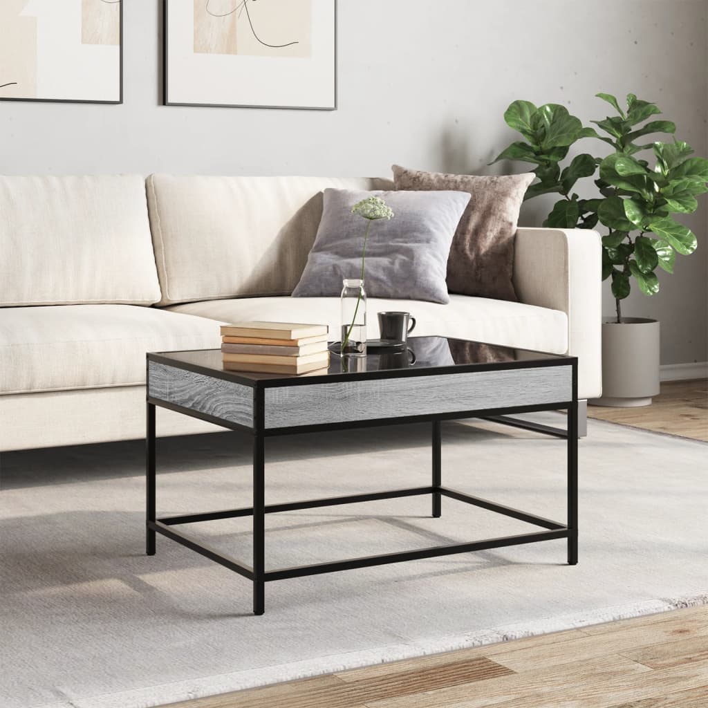 Table basse avec LED infini sonoma gris 70x50x41 cm - XIOS