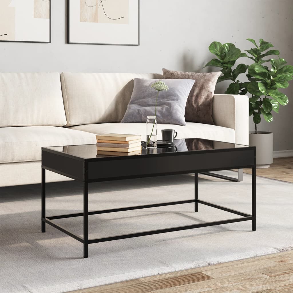 Table basse avec LED infini noir 90x50x41 cm - XIOS