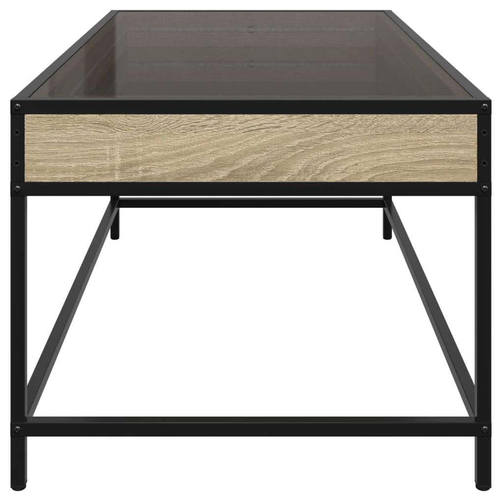 Table basse avec LED infini chêne sonoma 90x50x41 cm - XIOS