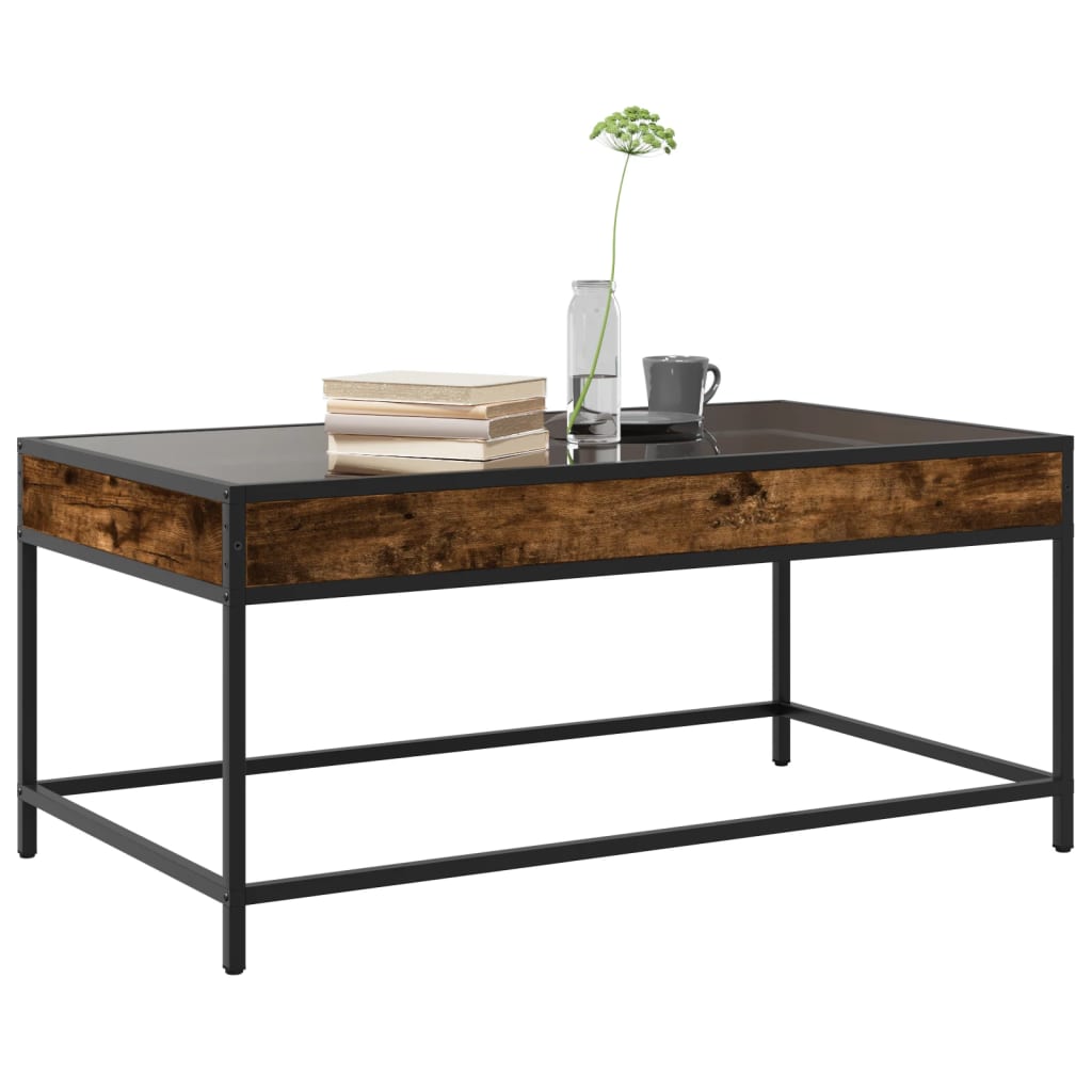 Table basse avec LED infini chêne fumé 90x50x41 cm - XIOS