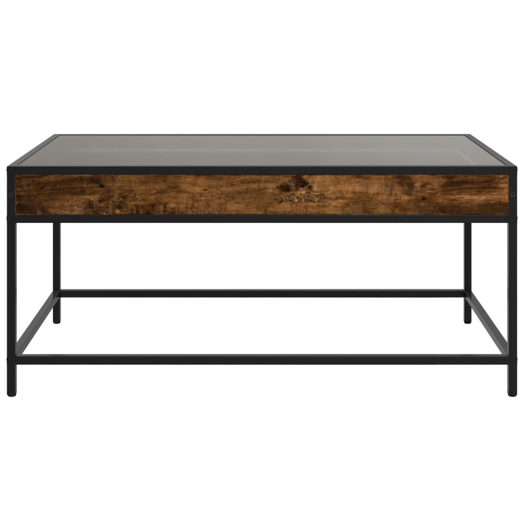 Table basse avec LED infini chêne fumé 90x50x41 cm - XIOS