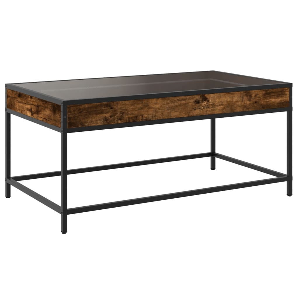 Table basse avec LED infini chêne fumé 90x50x41 cm - XIOS