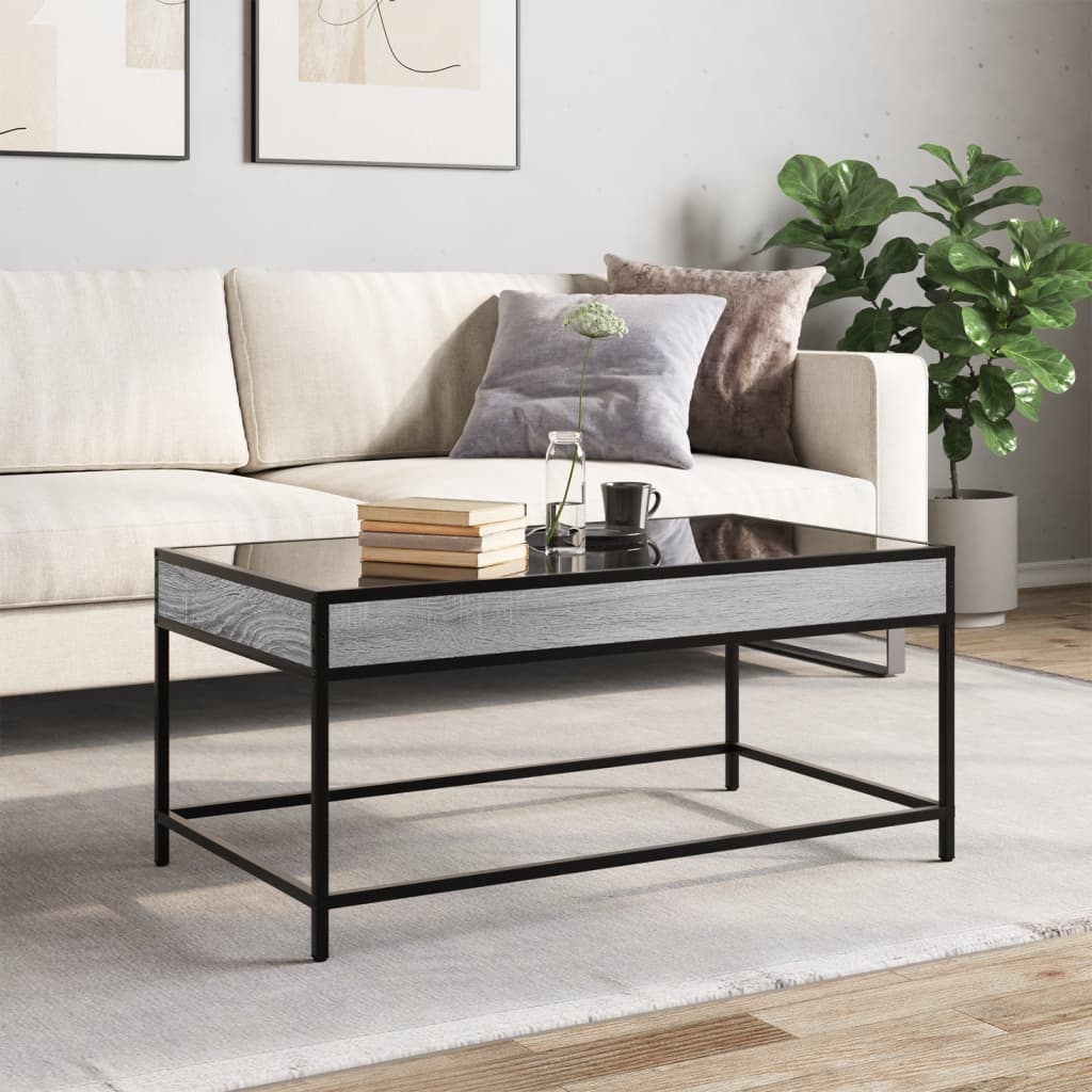 Table basse avec LED infini sonoma gris 90x50x41 cm - XIOS