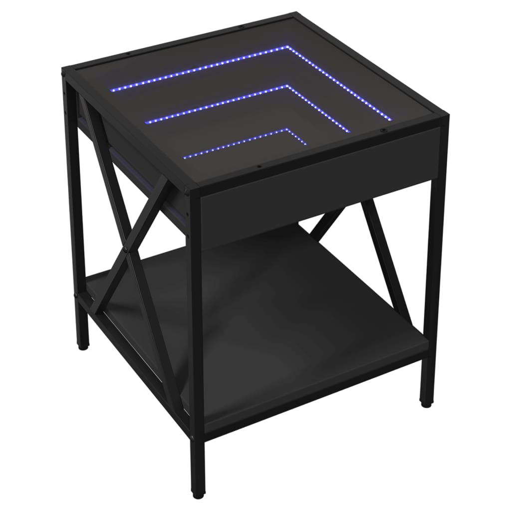 Table basse avec LED Infinity noir 40x40x49 cm - XIOS