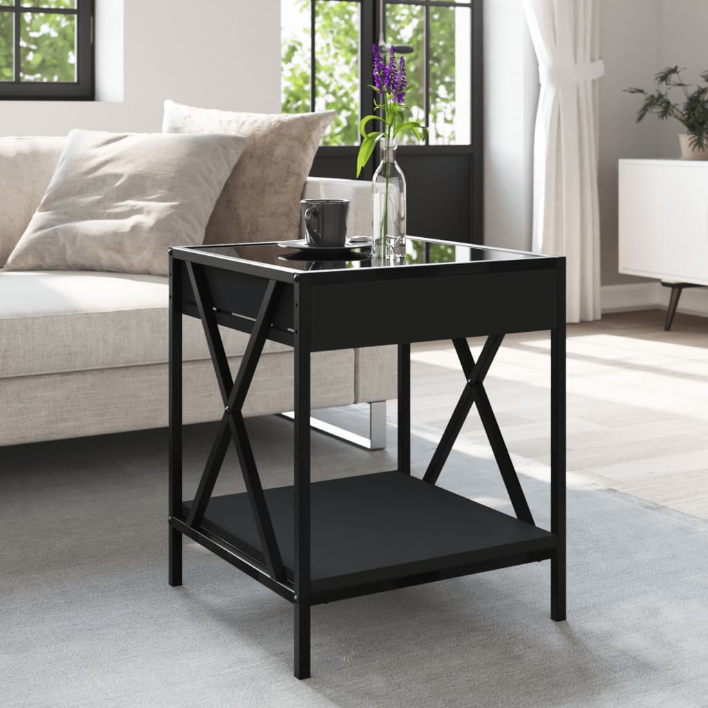 Table basse avec LED Infinity noir 40x40x49 cm - XIOS