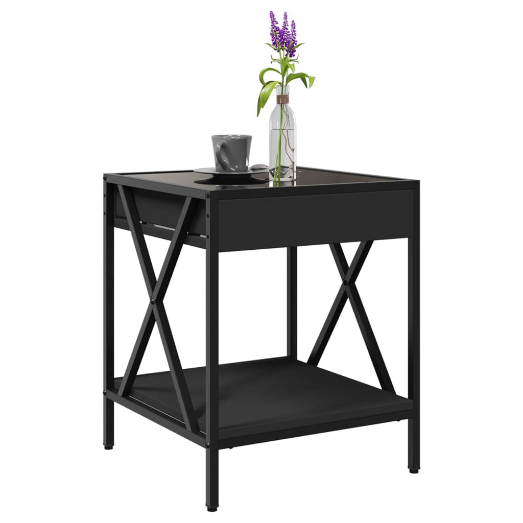 Table basse avec LED Infinity noir 40x40x49 cm - XIOS