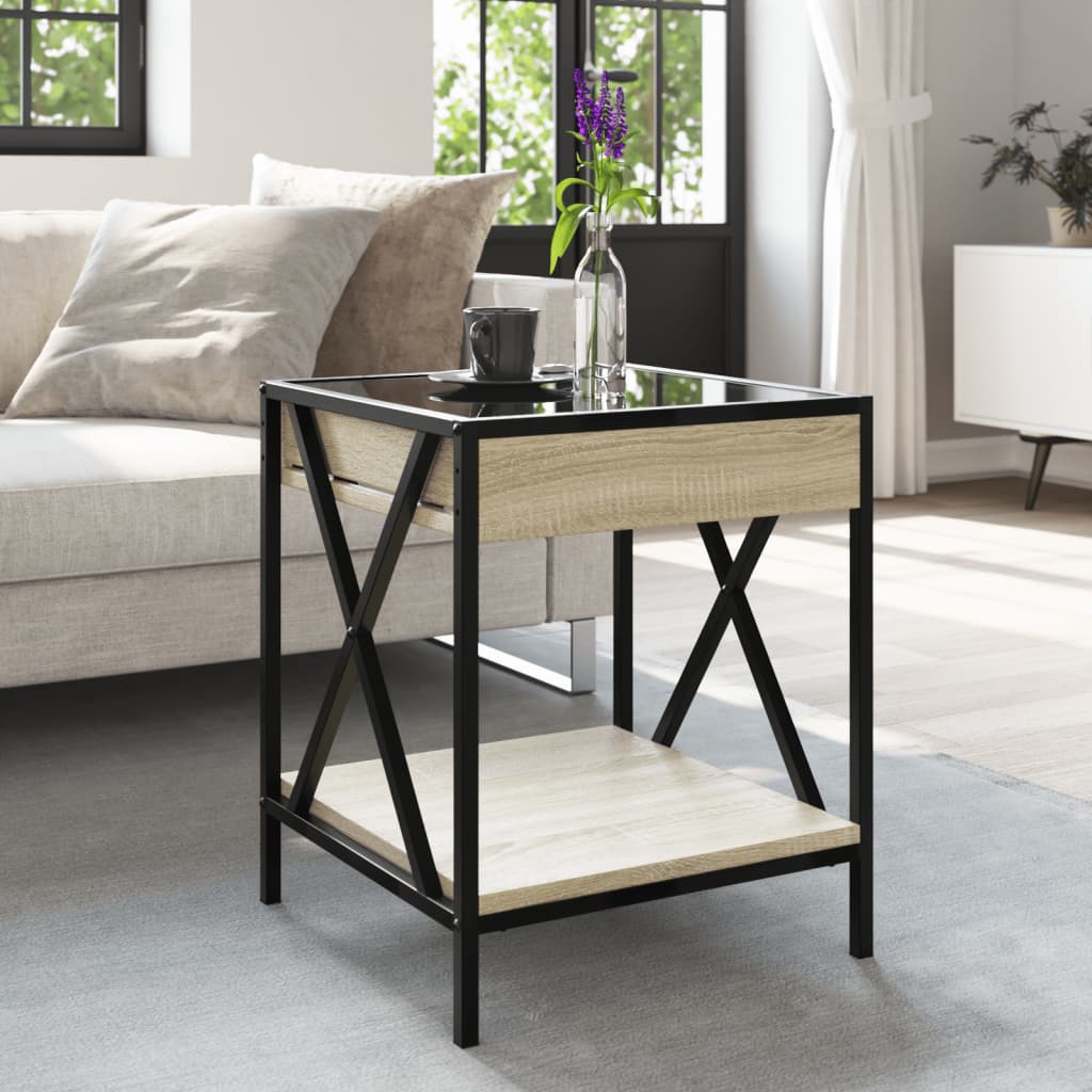 Table basse avec LED Infinity chêne sonoma 40x40x49 cm - XIOS