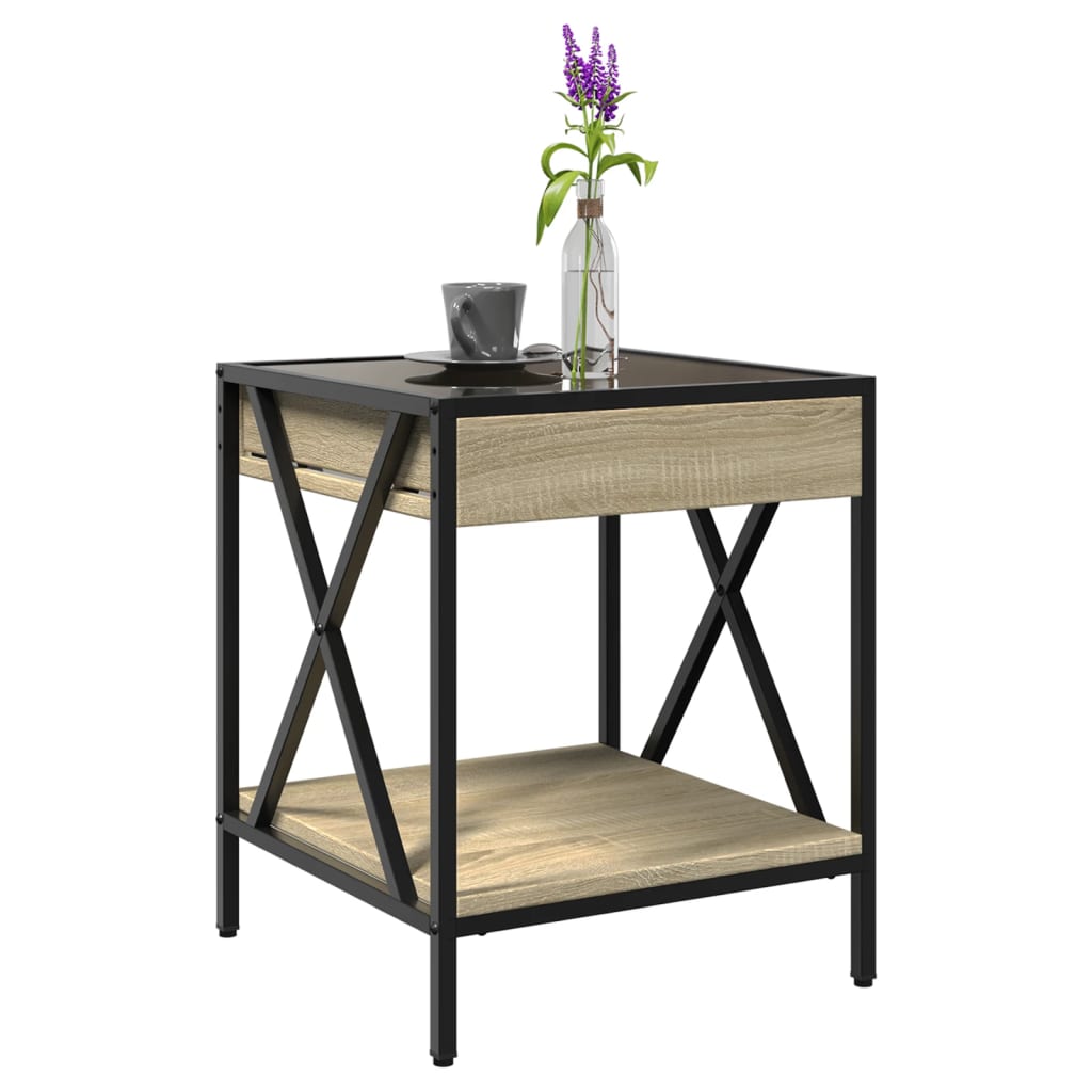 Table basse avec LED Infinity chêne sonoma 40x40x49 cm - XIOS
