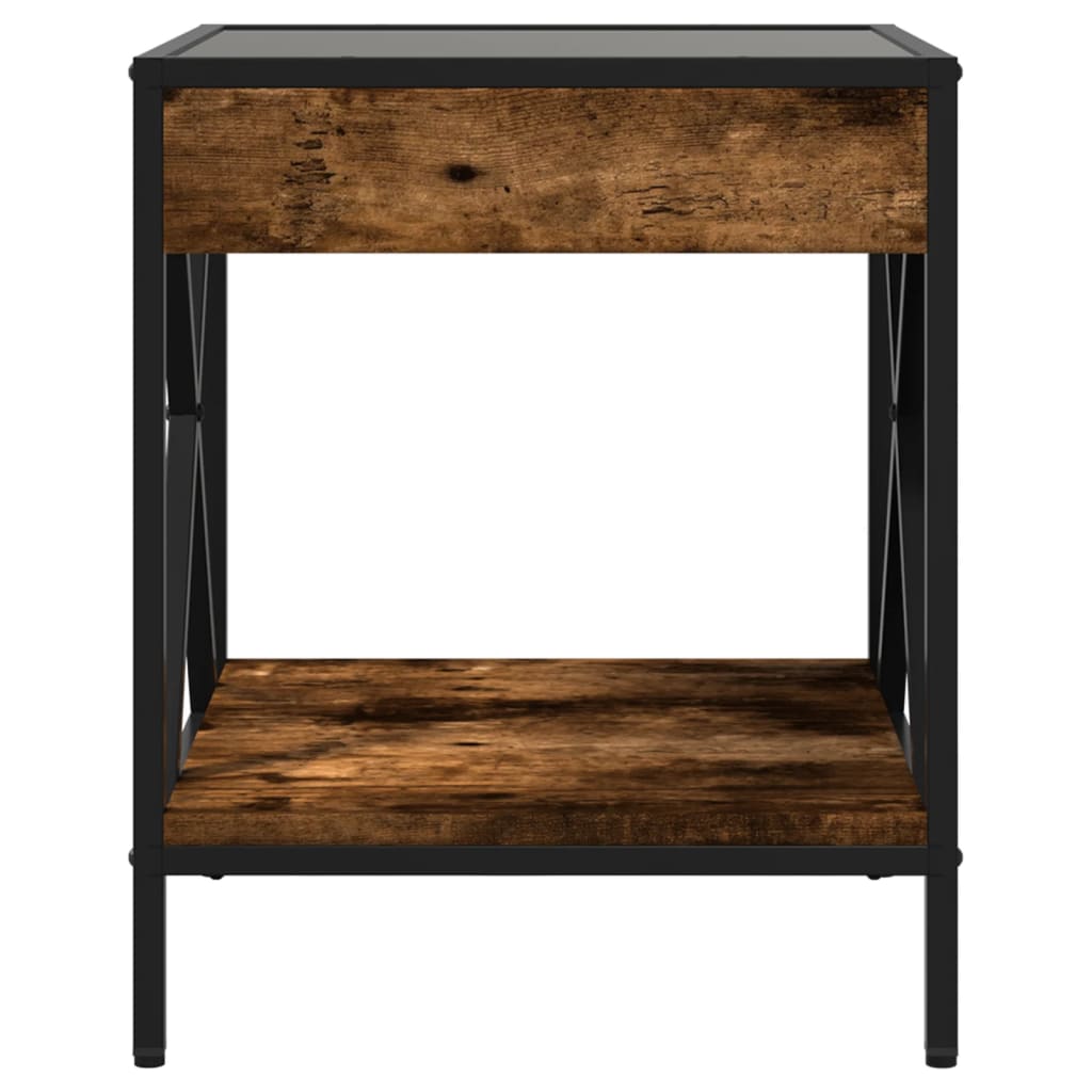 Table basse avec LED Infinity chêne fumé 40x40x49 cm - XIOS