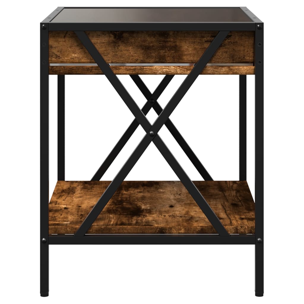 Table basse avec LED Infinity chêne fumé 40x40x49 cm - XIOS