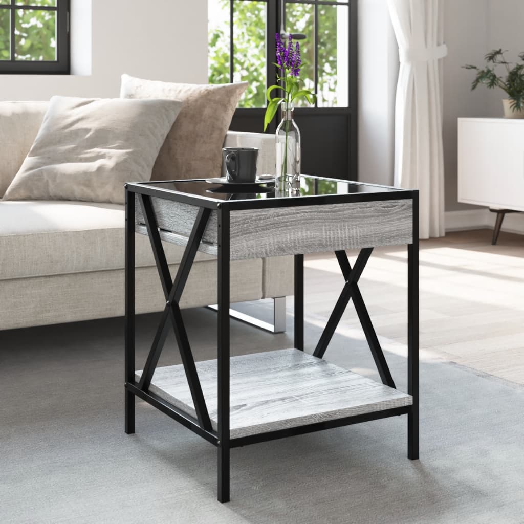 Table basse avec LED Infinity sonoma gris 40x40x49 cm - XIOS