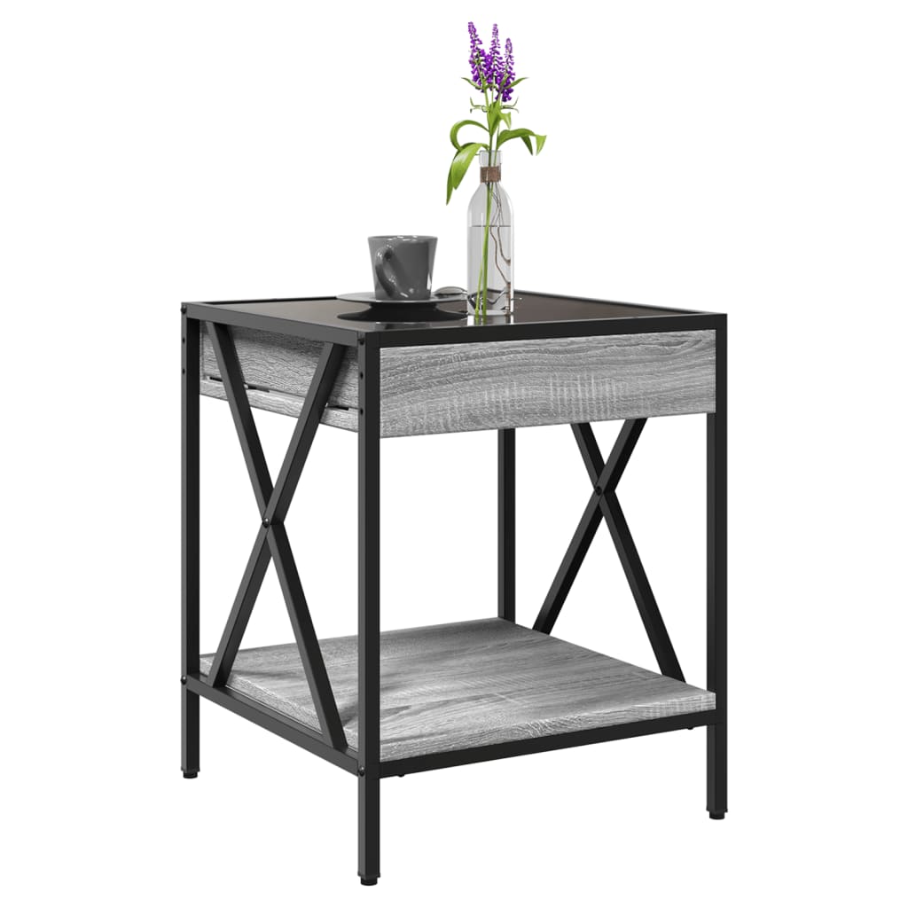 Table basse avec LED Infinity sonoma gris 40x40x49 cm - XIOS