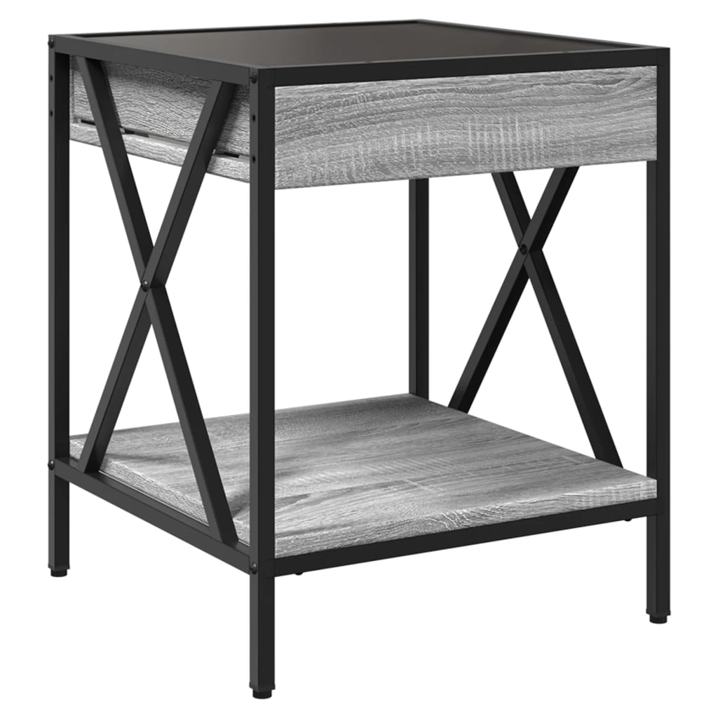 Table basse avec LED Infinity sonoma gris 40x40x49 cm - XIOS