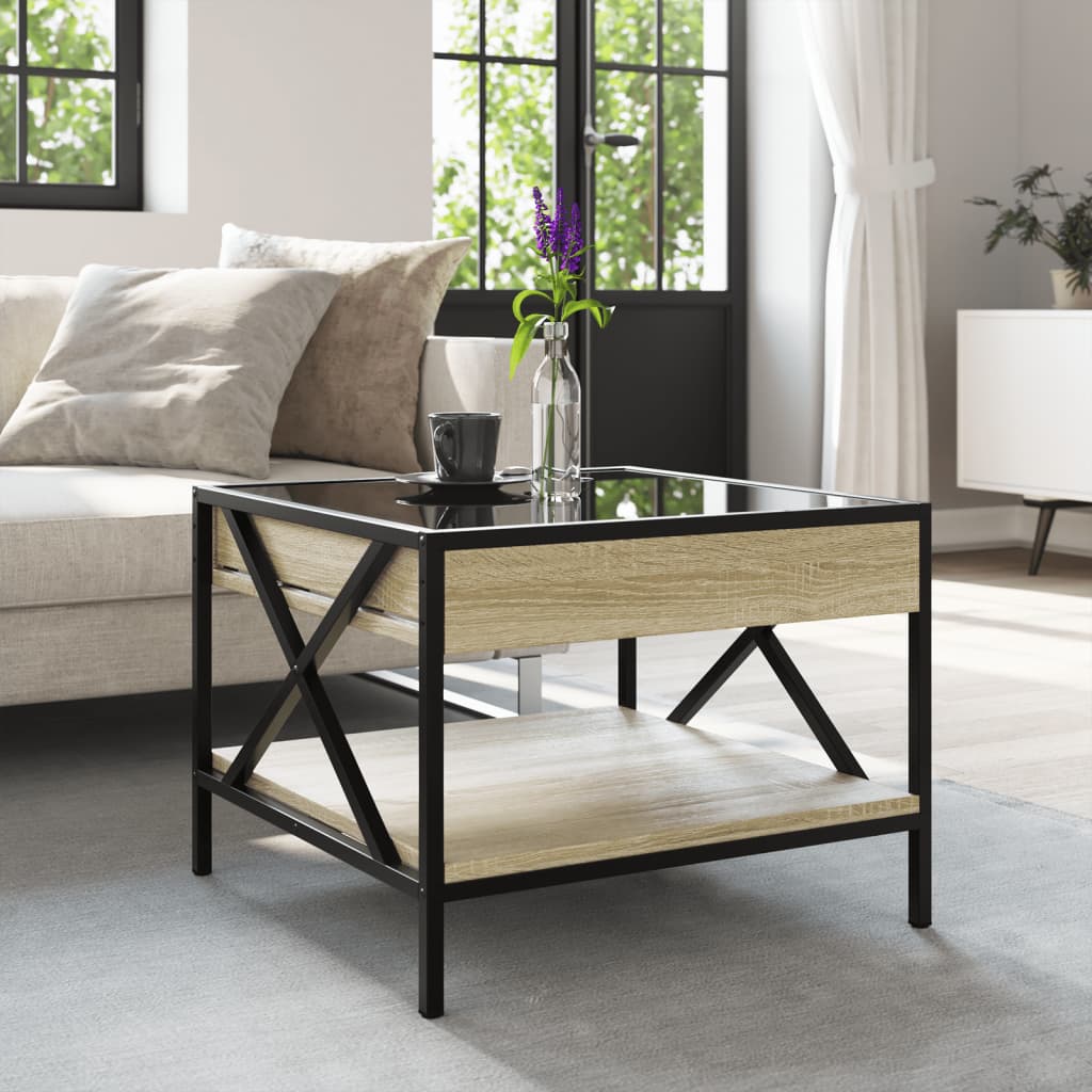 Table basse avec LED infini chêne sonoma 50x50x38 cm - XIOS