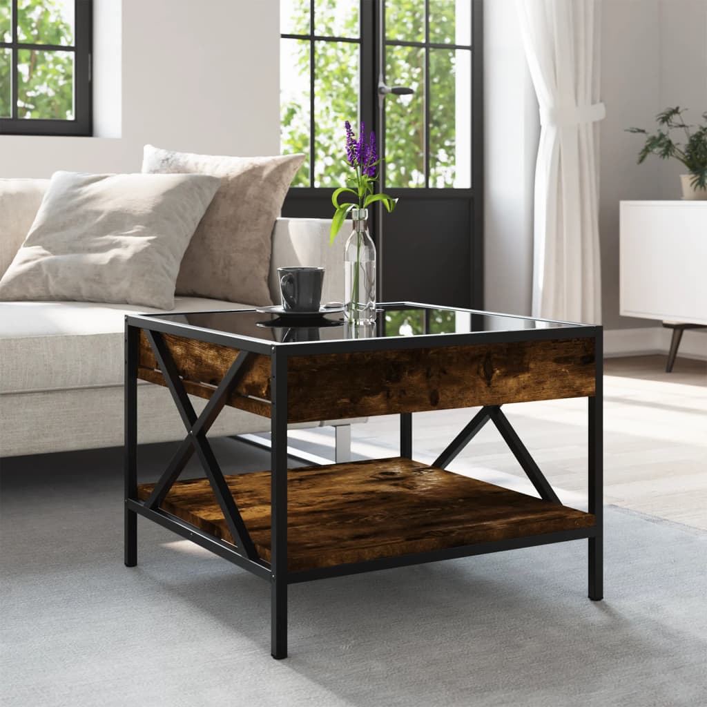Table basse avec LED Infinity chêne fumé 50x50x38 cm - XIOS