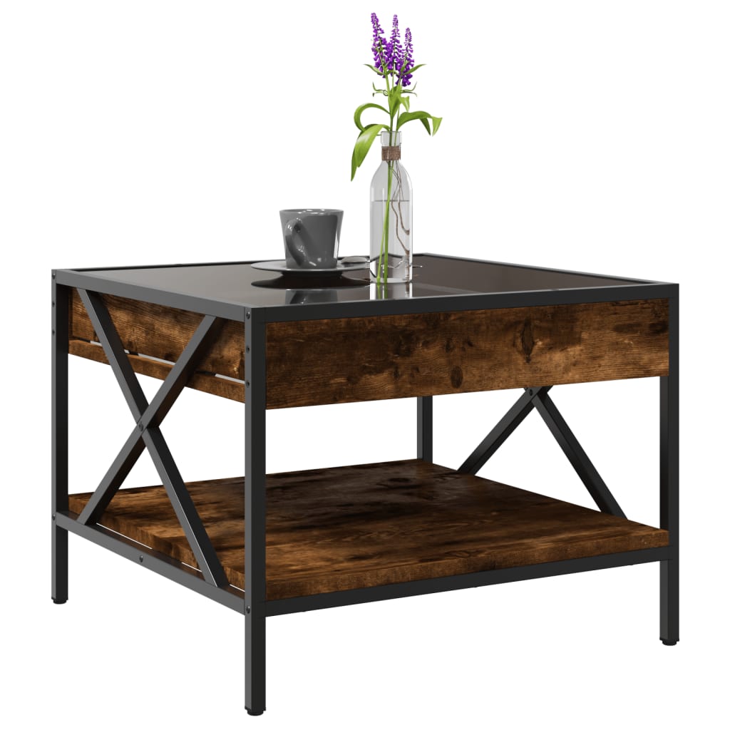 Table basse avec LED Infinity chêne fumé 50x50x38 cm - XIOS