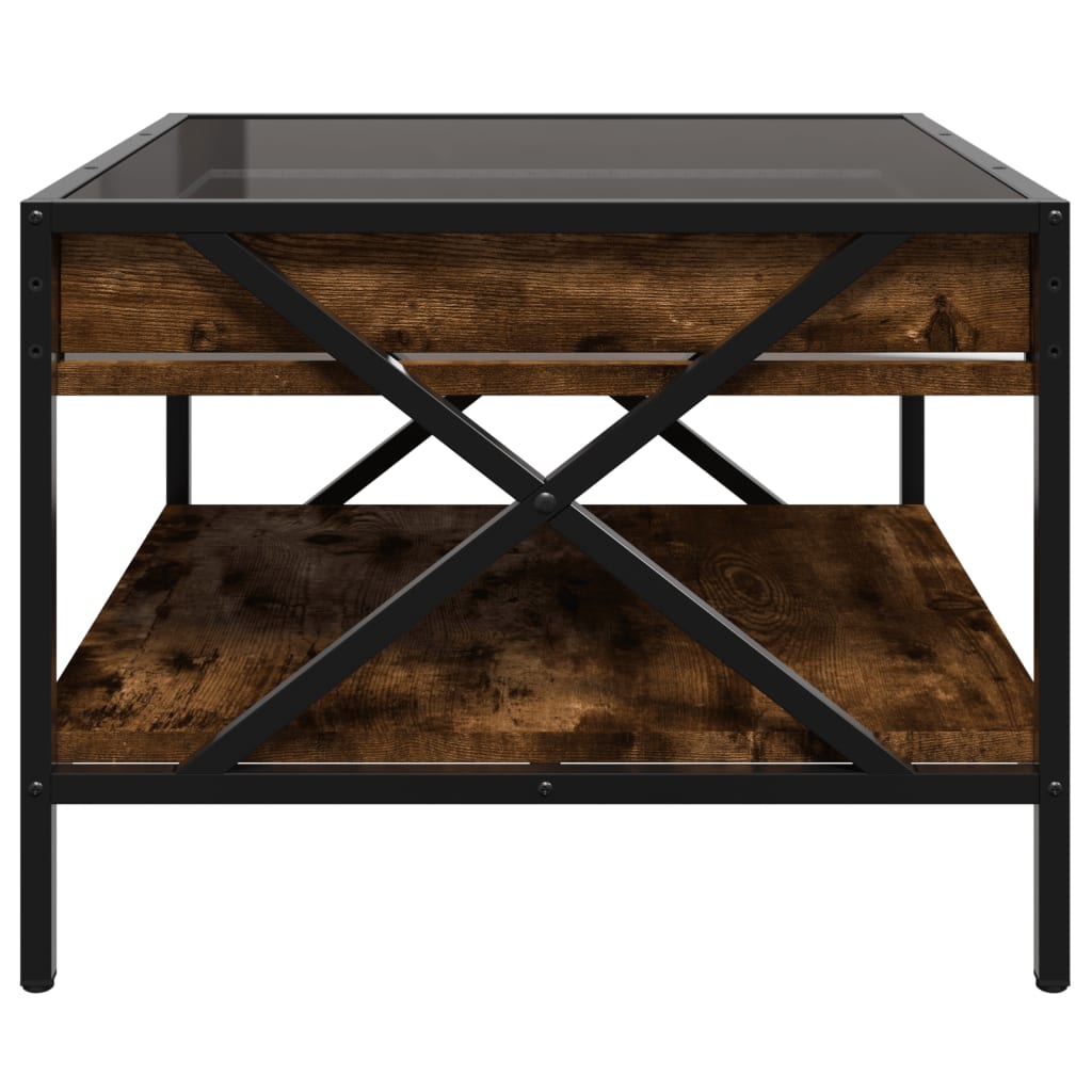 Table basse avec LED Infinity chêne fumé 50x50x38 cm - XIOS
