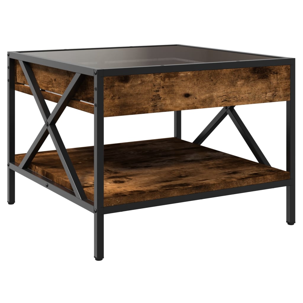 Table basse avec LED Infinity chêne fumé 50x50x38 cm - XIOS