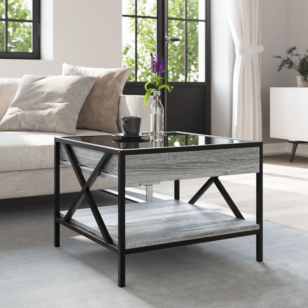 Table basse avec LED Infinity sonoma gris 50x50x38 cm - XIOS