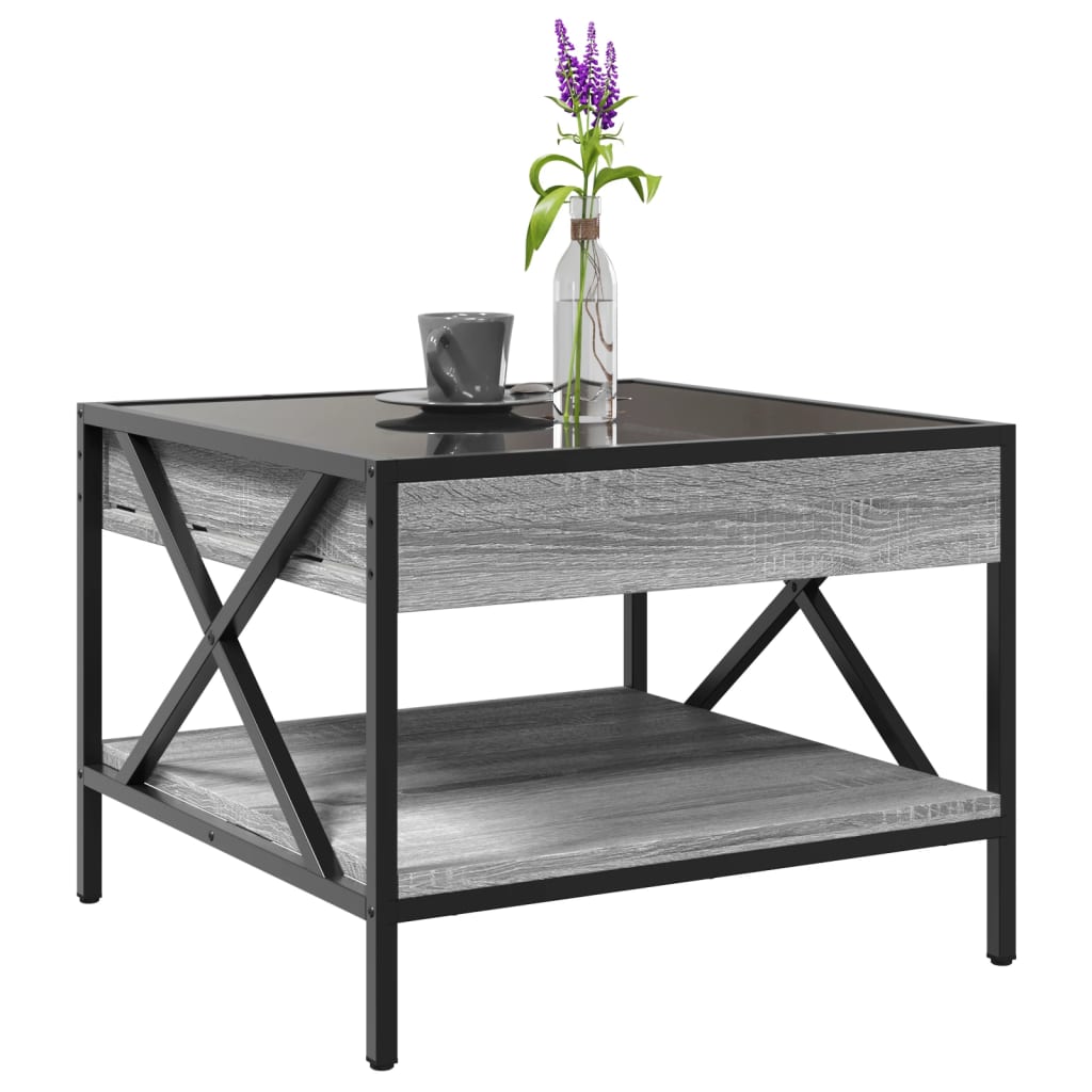 Table basse avec LED Infinity sonoma gris 50x50x38 cm - XIOS