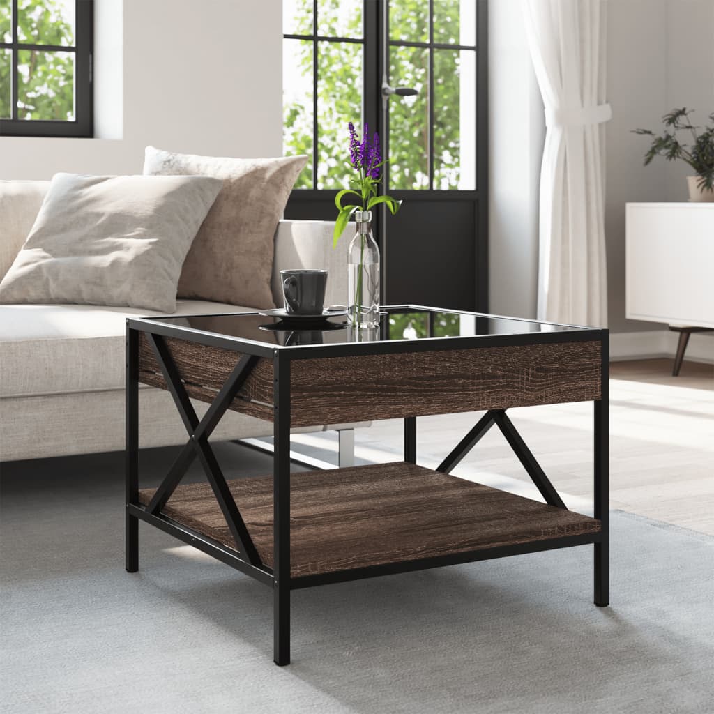 Table basse avec LED Infinity chêne marron 50x50x38 cm - XIOS