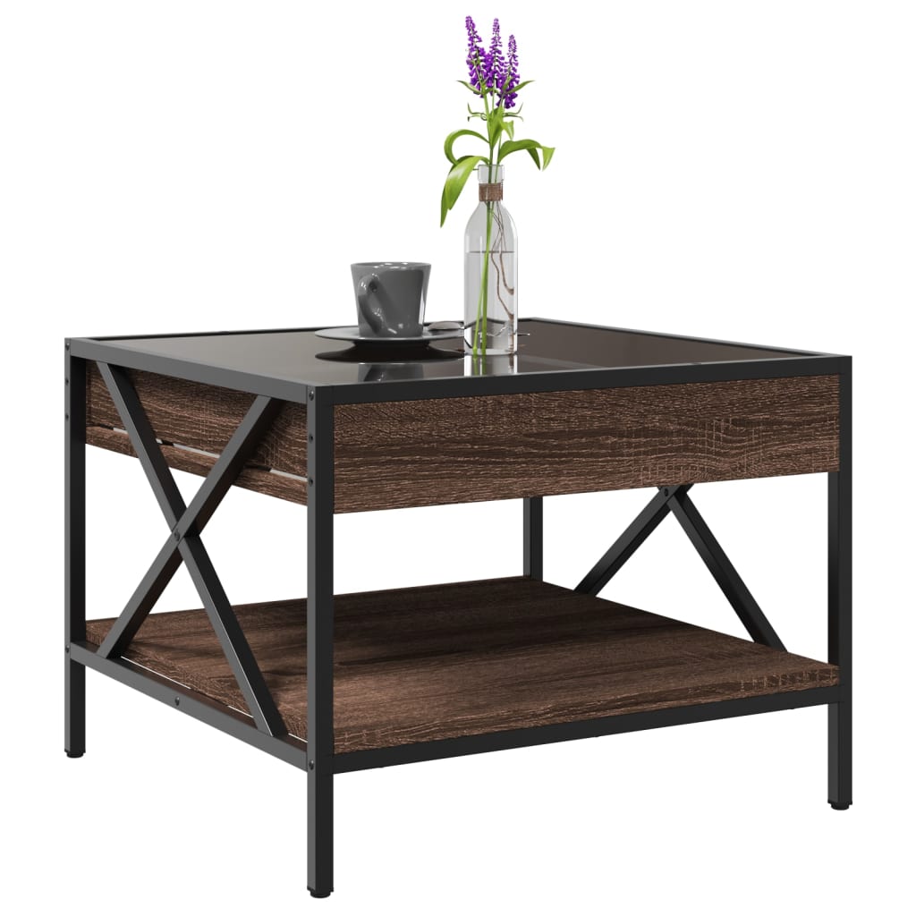 Table basse avec LED Infinity chêne marron 50x50x38 cm - XIOS
