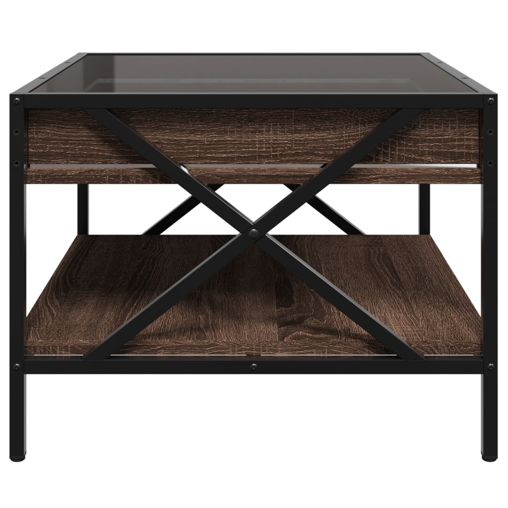 Table basse avec LED Infinity chêne marron 50x50x38 cm - XIOS