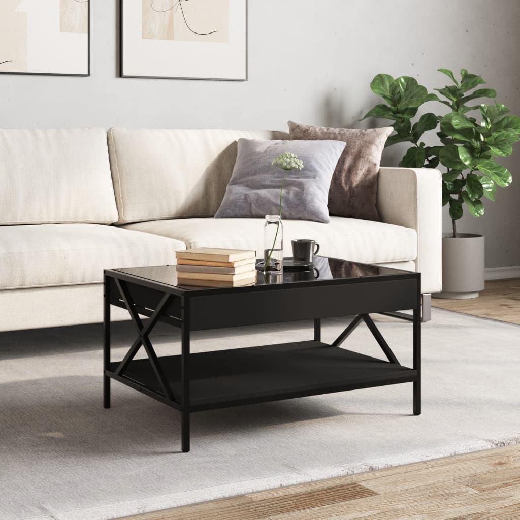 Table basse avec LED infini noir 70x50x38 cm - XIOS