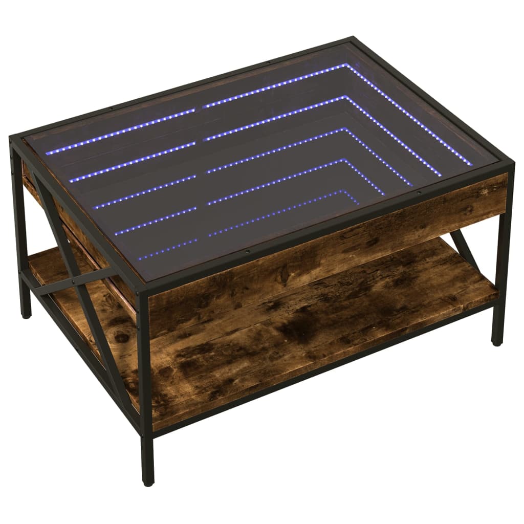 Table basse avec LED Infinity chêne fumé 70x50x38 cm - XIOS