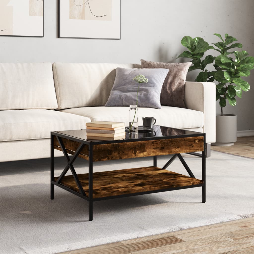 Table basse avec LED Infinity chêne fumé 70x50x38 cm - XIOS