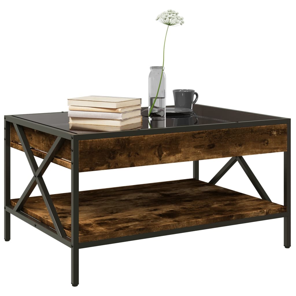 Table basse avec LED Infinity chêne fumé 70x50x38 cm - XIOS