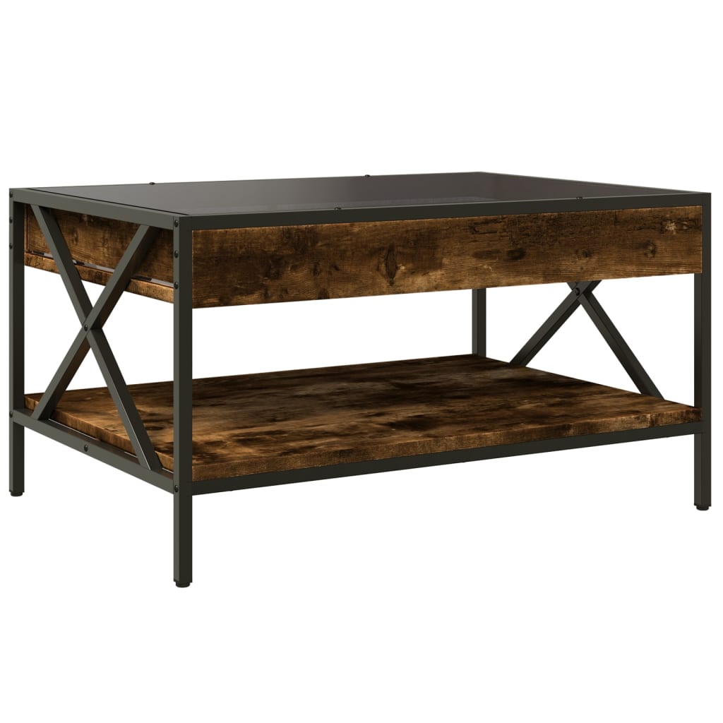 Table basse avec LED Infinity chêne fumé 70x50x38 cm - XIOS