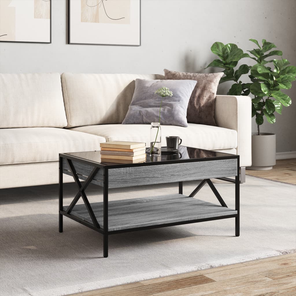 Table basse avec LED infini sonoma gris 70x50x38 cm - XIOS