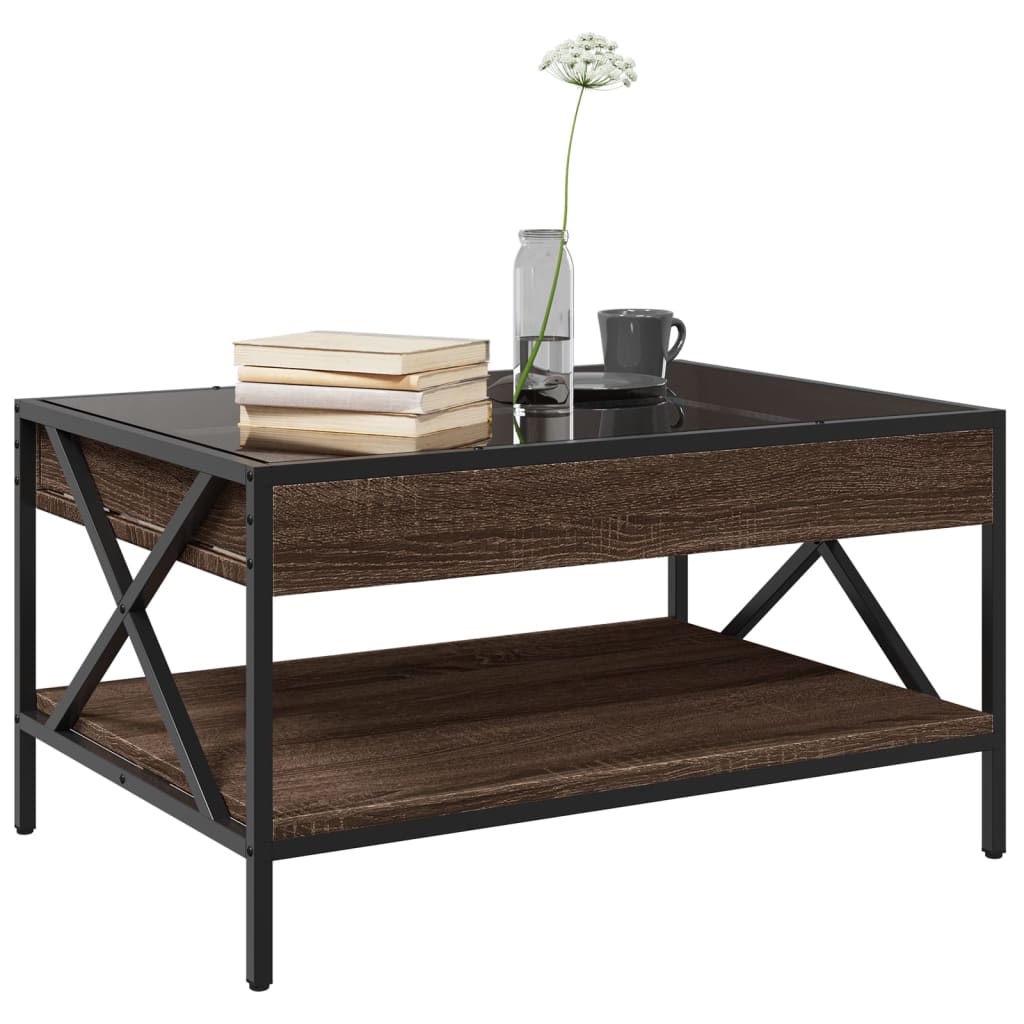 Table basse avec LED infini chêne marron 70x50x38 cm - XIOS