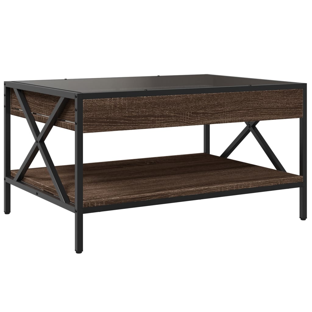 Table basse avec LED infini chêne marron 70x50x38 cm - XIOS