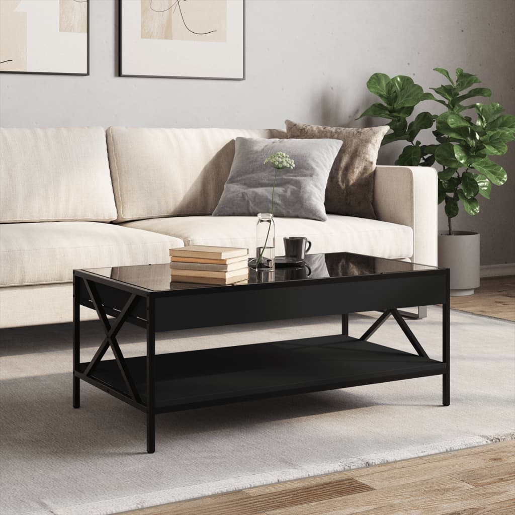 Table basse avec LED infini noir 90x50x38 cm - XIOS