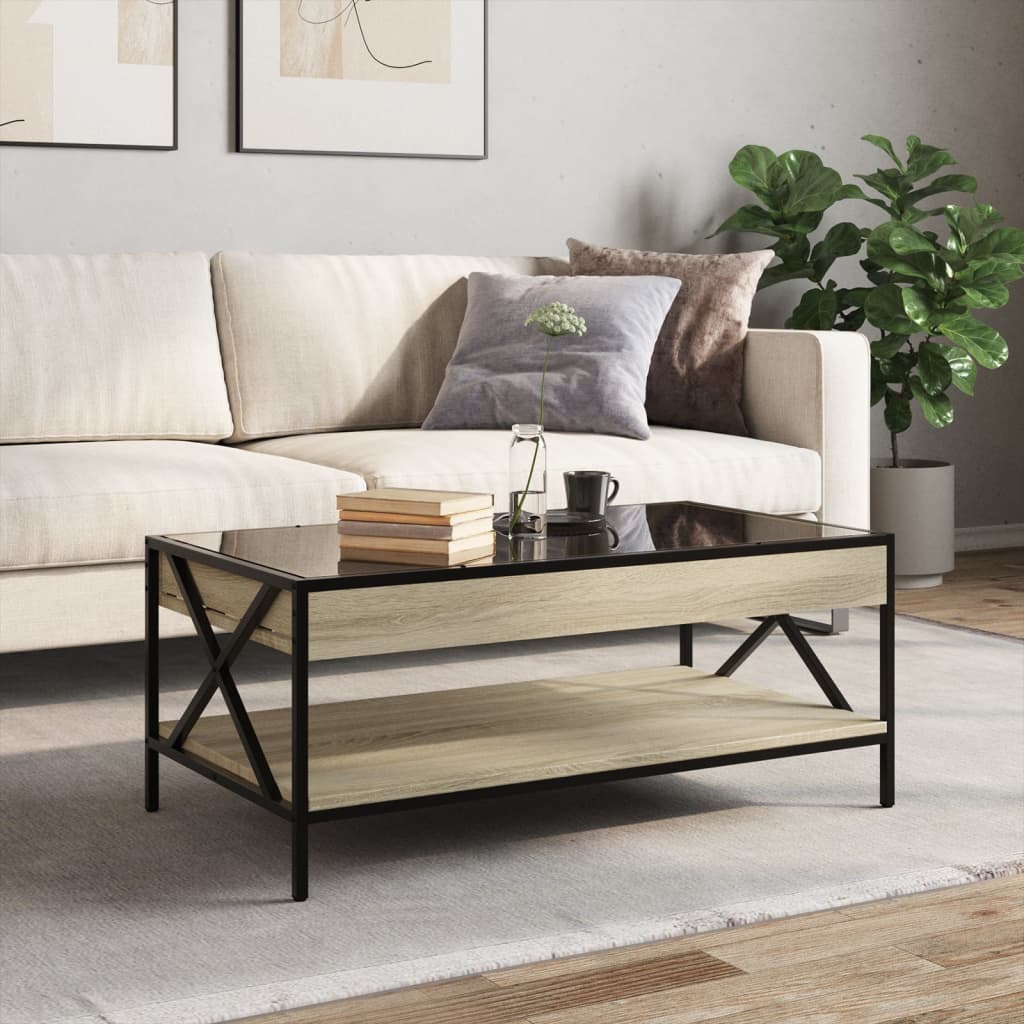 Table basse avec LED infini chêne sonoma 90x50x38 cm - XIOS