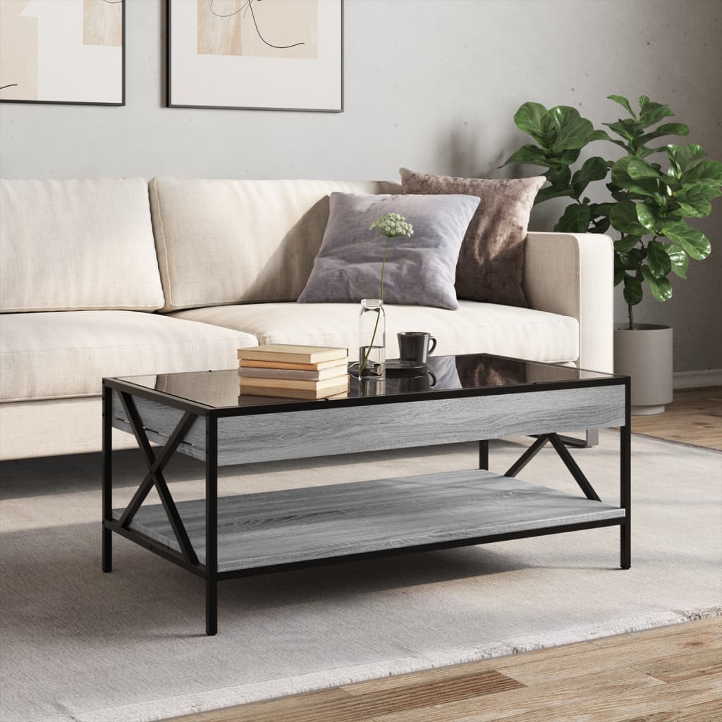 Table basse avec LED infini sonoma gris 90x50x38 cm - XIOS
