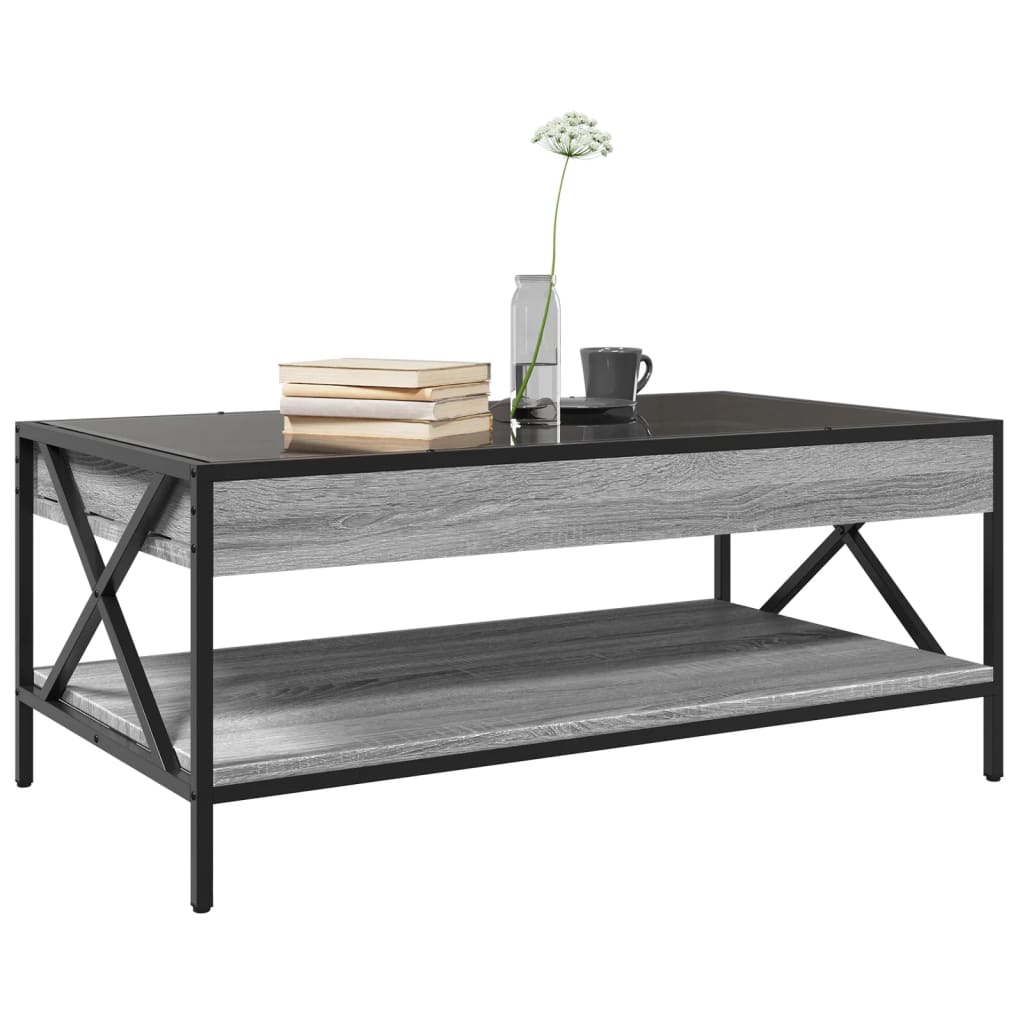 Table basse avec LED infini sonoma gris 90x50x38 cm - XIOS