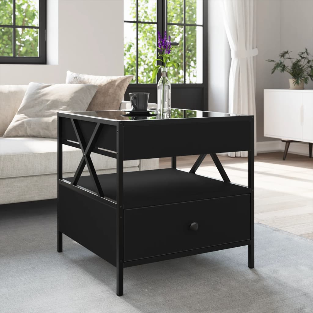 Table basse avec LED Infinity noir 50x50x51 cm - XIOS