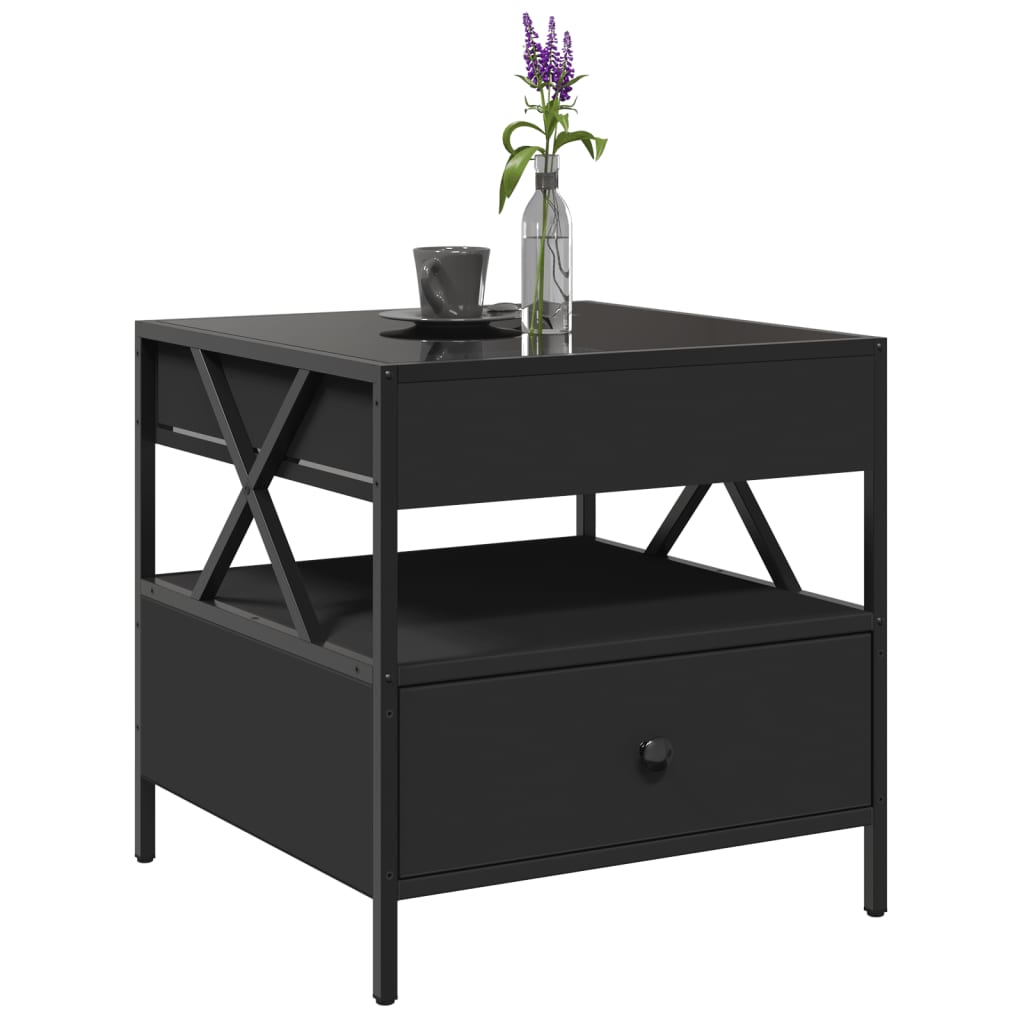 Table basse avec LED Infinity noir 50x50x51 cm - XIOS