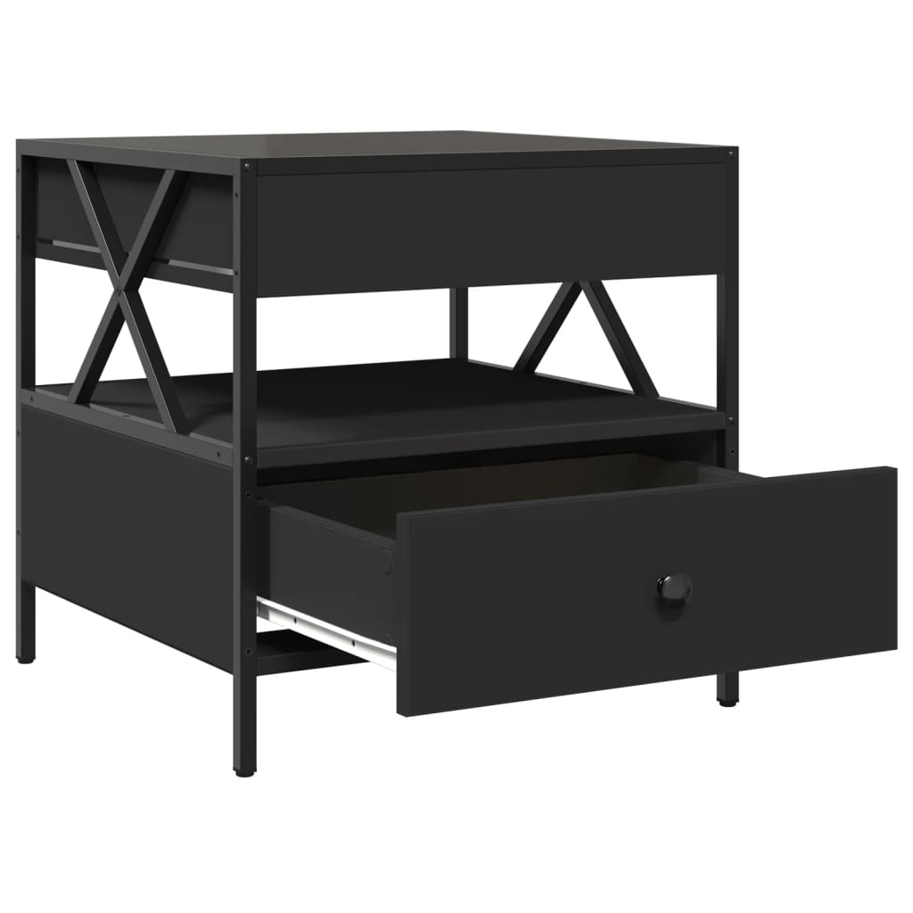 Table basse avec LED Infinity noir 50x50x51 cm - XIOS