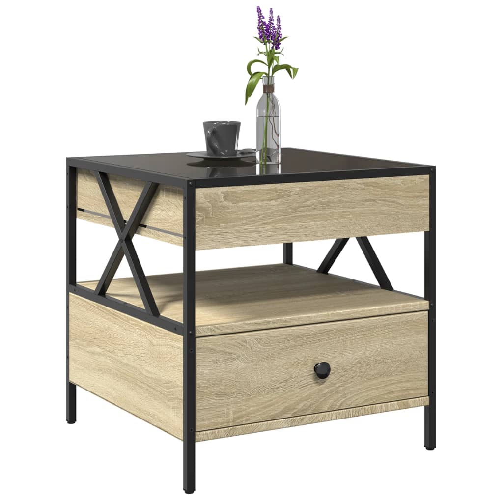 Table basse avec LED Infinity chêne sonoma 50x50x51 cm - XIOS