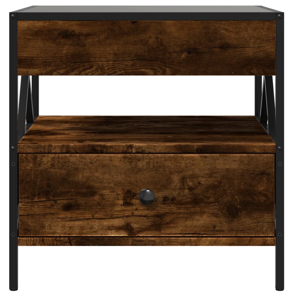 Table basse avec LED Infinity chêne fumé 50x50x51 cm - XIOS