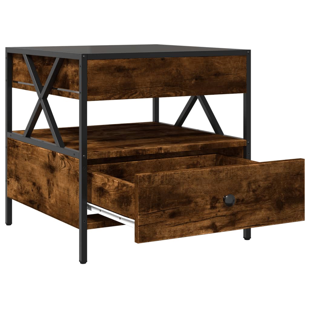 Table basse avec LED Infinity chêne fumé 50x50x51 cm - XIOS