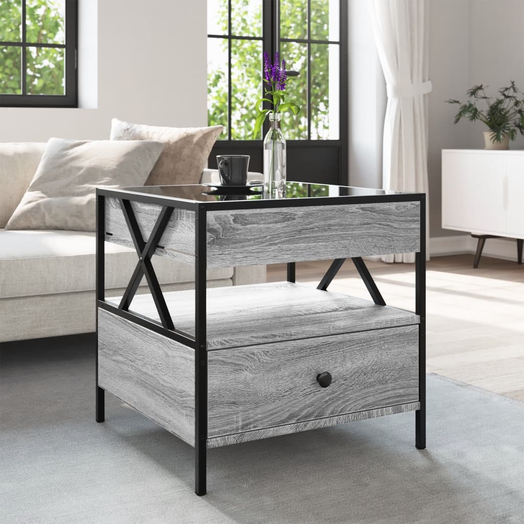 Table basse avec LED Infinity sonoma gris 50x50x51 cm - XIOS