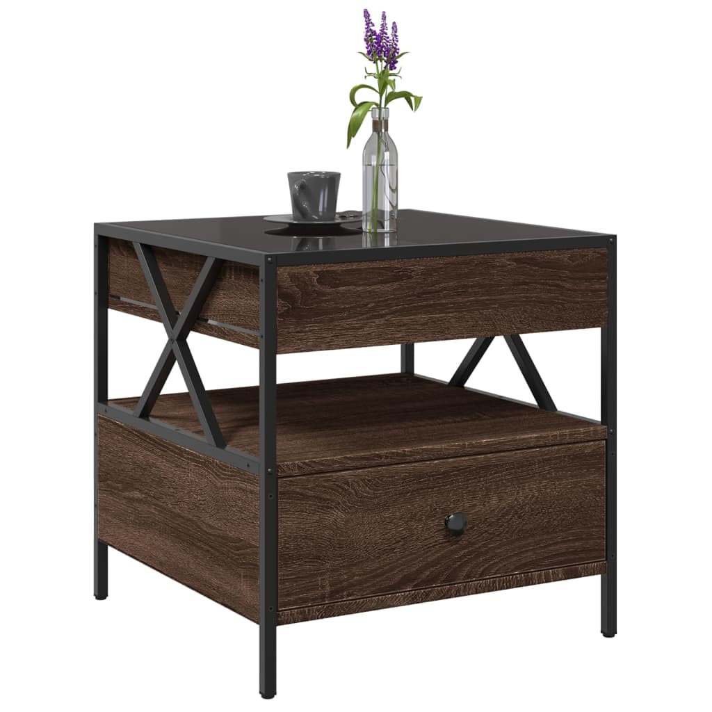 Table basse avec LED Infinity chêne marron 50x50x51 cm - XIOS