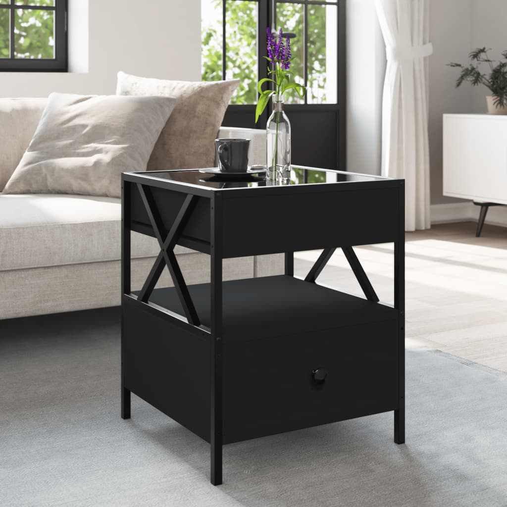 Table basse avec LED Infinity noir 40x40x51 cm - XIOS