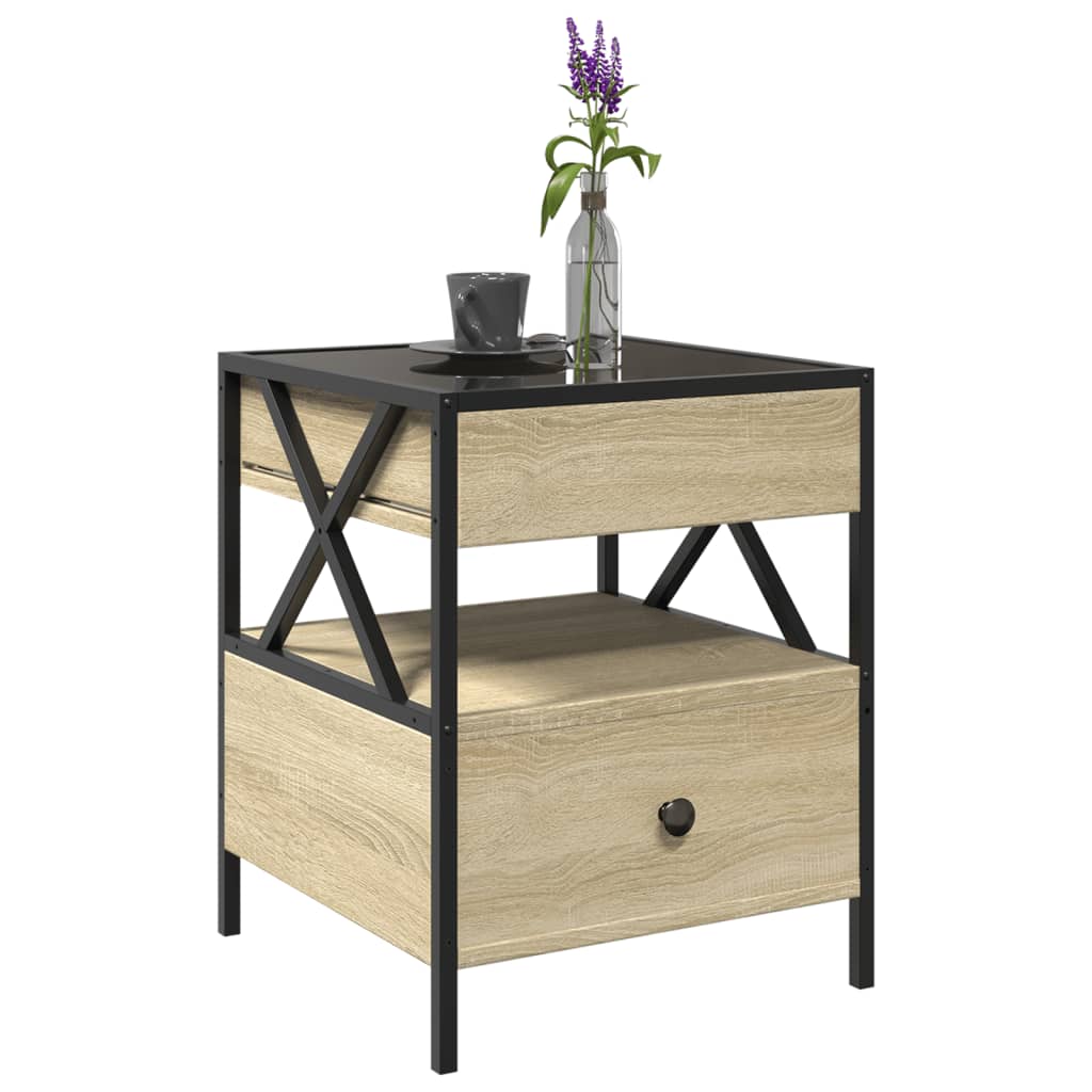 Table basse avec LED Infinity chêne sonoma 40x40x51 cm - XIOS